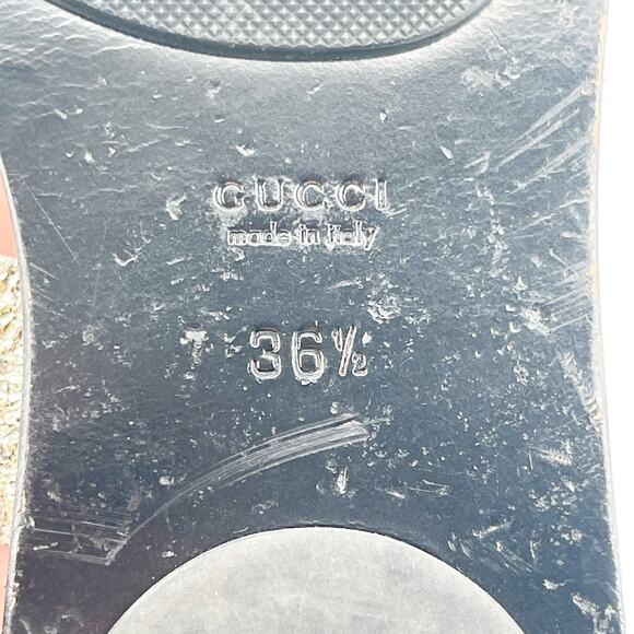 Gucci Gold Metallic Marmont GG Double G Thong Flip Flop Flat Sandal size EU 36.5 - Picture 10 of 12